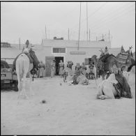 El Oued. Le peloton de méharistes devant la brigade.
