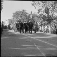 Cherchell. Visite de Raymond Triboulet. Défilé des anciens combattants.