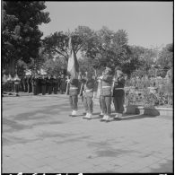 Cherchell. Visite de Raymond Triboulet. Cérémonie militaire.