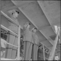 Stade de Saint Eugène. Finale de la coupe Alger-Sahel de football. Le général Moulet pendant la cérémonie d'ouverture.