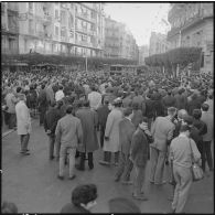 Alger. Deuxième anniversaire de la semaine des barricades. Ambiance algéroise pendant cette journée dans la rue Michelet.