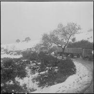 Transports routiers par temps de neige en Algérie.