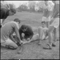 Constantine. Finale interarmées de rugby. Un joueur contusionné à la 31ème minute.