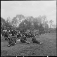 Constantine. Finale interarmées de rugby. Supporters de la compagnie régionale du train n°10 (CRT n°10).