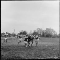 Constantine. Finale interarmées de rugby. Ambiance du match.