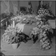 Alger. Hôpital Maillot. Obsèques de deux soldats. Chapelle ardente.