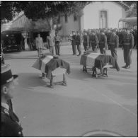 Alger. Hôpital Maillot. Obsèques de deux soldats. Eloge funèbre.