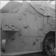 Oran. Grève générale à l'appel de l'Organisation armée secrète (OAS). Détail d'un véhicule half-track.