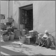 Fondouk. Commerce de légumes.