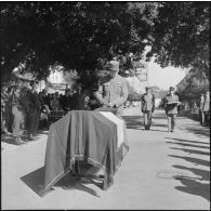 Alger. Chapelle de l'hôpital Maillot. Cérémonie funéraire. Remise de décoration à titre posthume.