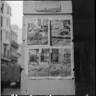 Oran. Un article de la revue Paris Match a été placardée sur un mur.