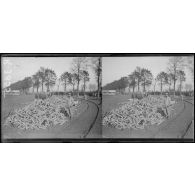 Près du Lion Belge (Belgique). Douilles de 75 ramenées à l'arrière. [légende d'origine]
