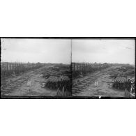 Fresnoy-lez-Roye (Somme). Train de munitions allemand que nous avons fait sauter. [légende d'origine]