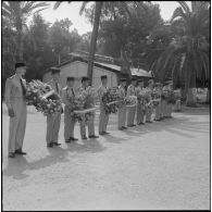 Obsèques d'un gendarme et d'un soldat du contingent à la chapelle de l'hôpital Maillot d'Alger.