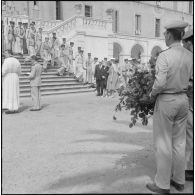 Obsèques d'un gendarme et d'un soldat du contingent à la chapelle de l'hôpital Maillot d'Alger.