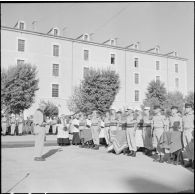 Eloge funèbre pendant la cérémonie funèbre à l'occasion du départ de la légion étrangère de Sidi-bel-Abbès.