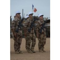 Rassemblement de légionnaires du 1er régiment étranger de génie (RG) pour la cérémonie de Camerone à Ménaka, au Mali.