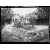 Chez les Serbes en Macédoine. Sojar le Bas. Au QG de la division yougoslave. [légende d'origine]