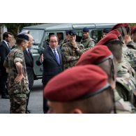 Intervention du président de la République lors de la présentation statique du détachement Sentinelle du Fort Neuf.
