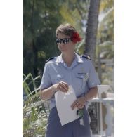 Portraitr du sergent-chef féminin Halgand de la base interarmées (BIA) de Moruroa.