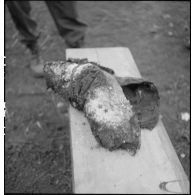 Exhumation de cadavres sur le charnier de Langson.
