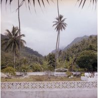 Cimetière, probablement à Tahiti.