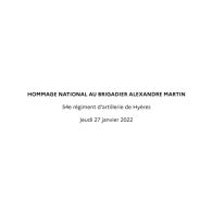 Hommage national au brigadier Alexandre Martin du 54e régiment d'artillerie (54e RA) de Hyères.