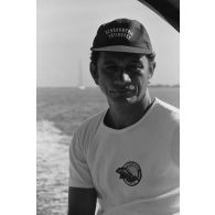 Patrouille maritime en zodiac de la gendarmerie à Papeete.