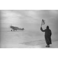 Un Messerschmitt Bf 109 du Schlachtgeschwader 1 s'apprête à décoller.