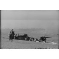 Le char français B1 Bis "Crécy au Mont" stoppé au sein d'une position de 8,8 cm FlaK.