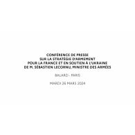 Conférence de presse du ministre des Armées Sébastien Lecornu à Balard.
