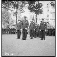 Les autorités militaires pendant la cérémonie commémorative de la disparition du capitaine pilote Georges Guynemer.