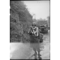 Zouave du 2e bataillon de zouaves portés (2e BZ) à l'issue de l'accrochage par l'ennemi devant la commune de Fützen.