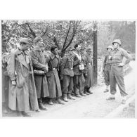 Soldats français sous uniforme SS, prisonniers de la 2e division blindée (2e DB).