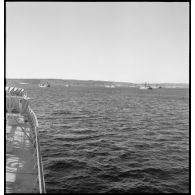 Un convoi marchand vu depuis le pétrolier Bourgogne.