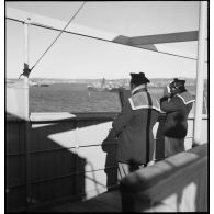 Un convoi marchand vu depuis le pétrolier Bourgogne.