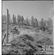 Le 1er régiment de fusiliers marins (RFM) au lieu-dit des Cabanes-Vieilles dans le massif de l'Authion.