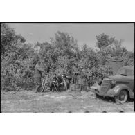 Une équipe de reporters de la Luftwaffe Kriegsberichter Kompanie 4 avec au centre le capitaine Hans von Pebal.