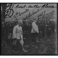 21 / 21 avril [1915]. Willer, Alsace. G[énér]al Serret, g[énér]al Dubail, g[énér]al J[offre]. [légende d'origine]