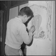 Le club du jeudi en Algérie. Un enfant peint suivant son goût.