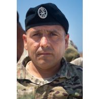 Portrait d'un soldat libanais à Tyr, au Sud-Liban.