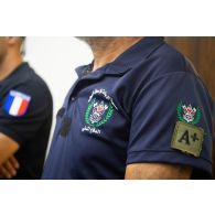 Détail de l'ecusson des sapeurs-pompiers libanais à Bani Haiyyan, au Sud-Liban.