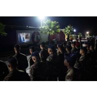 Rassemblement des bigors du 3e régiment d'artillerie de marine (RAMa) pour une cérémonie à Deir Kifa, au Sud-Liban.