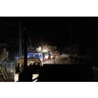 Un convoi progresse vers la ville de Meiss El Jabal, au Sud-Liban.