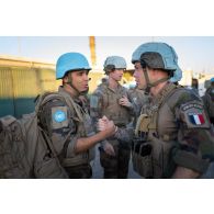 Portrait de casques bleus au départ d'un convoi sur le camp de Deir Kifa, au Sud-Liban.