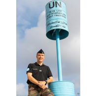 Portrait d'un gendarme du détachement de la gendarmerie prévôtale à Deir Kifa, au Sud-Liban.