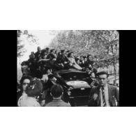 Fonds cinématographique de Pierre Besson. Film numéro 2 sur la célébration de la victoires des Alliés le 8 mai 1945.