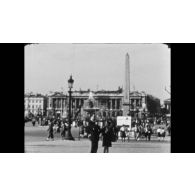 Fonds cinématographique de Pierre Besson. Film numéro 3 sur la célébration de la victoires des Alliés le 9 mai 1945.