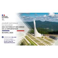 Journée nationale du souvenir des victimes et des héros de la déportation sur le site de l’ancien camp de concentration de Natzweiler-Struthof (Bas-Rhin).