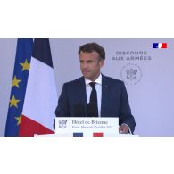Discours du président de la République en l'honneur des troupes appelées à défiler à l'occasion de la fête nationale du 14 juillet 2022.
